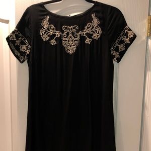 Beige and Black Dress from Lulus